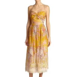 ZIMMERMANN CONFETTI SCALLOP TIE DRESS FLORAL SIZE 1